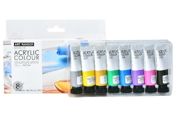 Akrylmaling Sæt 8stk Metallic Farver 22ml