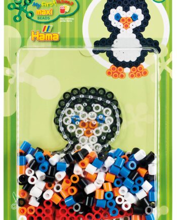Hama Maxi Perlesæt Pingvin 250 Maxi Perler   Pingvin Perleplade