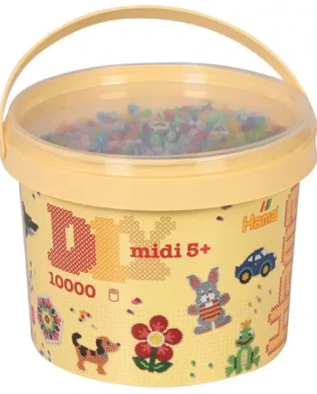 Hama Perler  Bøtte Med 10 000 Stk  Transparent Mix Farver  Midi  Mix 53