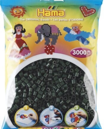 Hama Perler  3000 Stk Mørkegrøn Midi  201-28