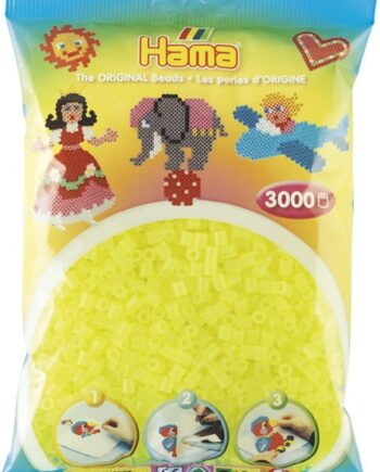 Hama Perler  3000 Stk Neon Gul Midi  201-34