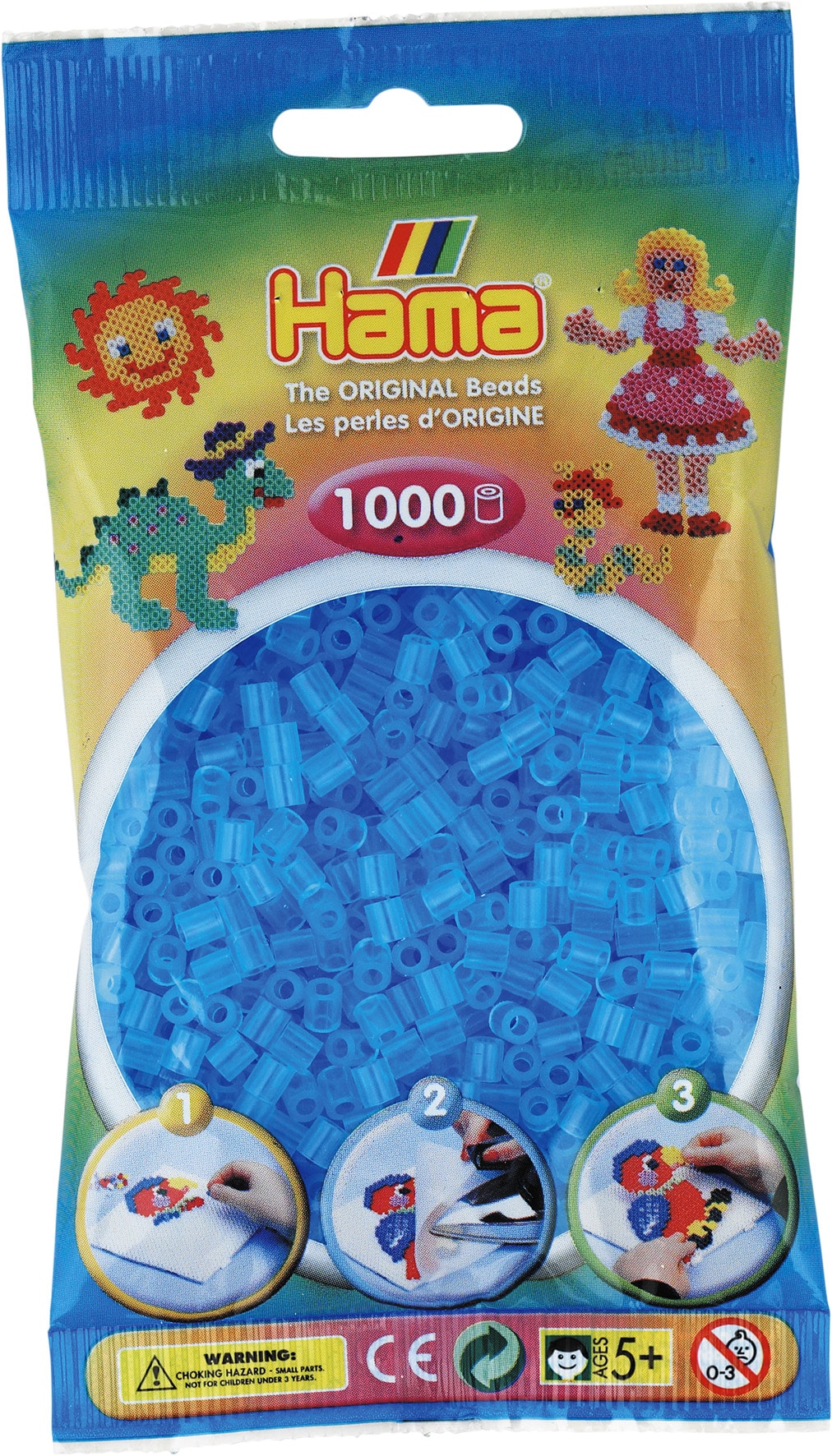 Hama Perler 1000 Stk Transparent Blågrøn- Midi 207-73