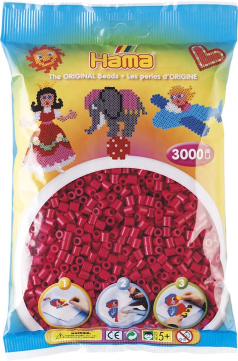 Hama Perler 3000 Stk Vinrød Midi 201-29
