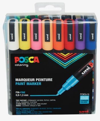 Posca Tusser Sæt Standard Farver Pc-3m 16 Stk