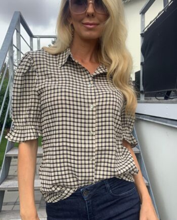 Continue Bluse Lisa Check Black Sand