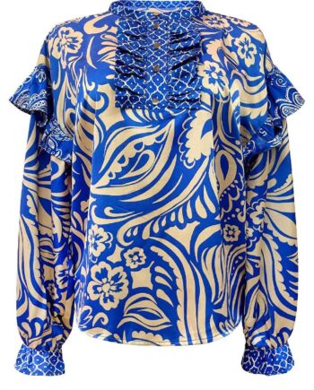 Liberte Bluse Tia Frill Cobolt Blue Mix