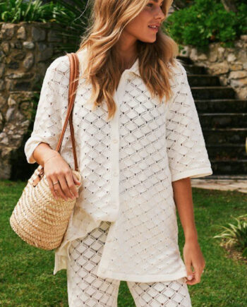 Neo Noir Skjorte Sette Crochet Off White