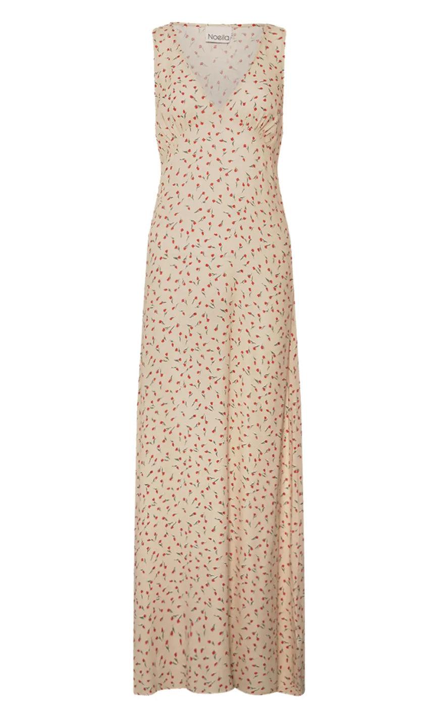 Noella Kjole Sicily Cream Red Mini Flower