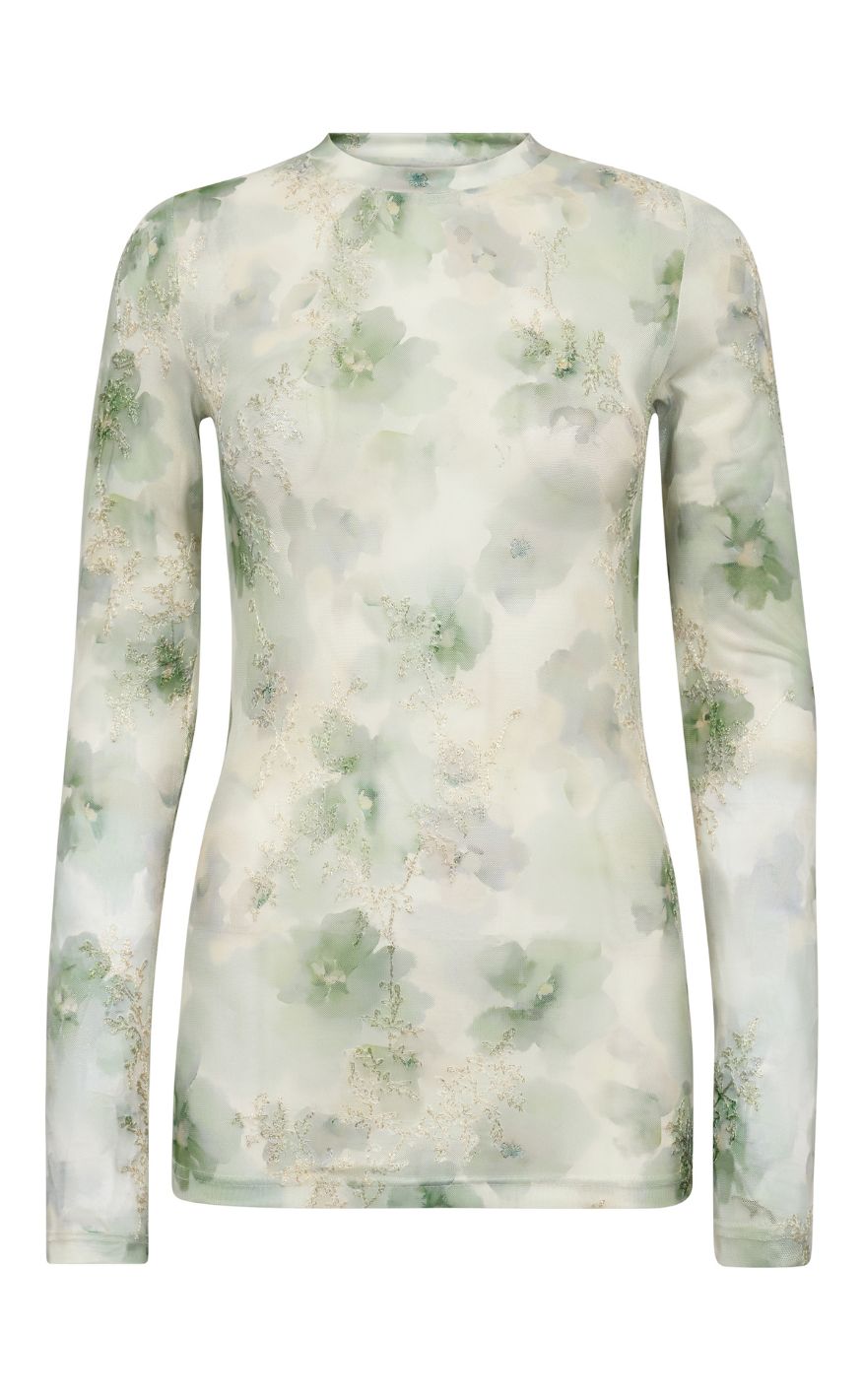 -view Bluse Silke Dusty Green