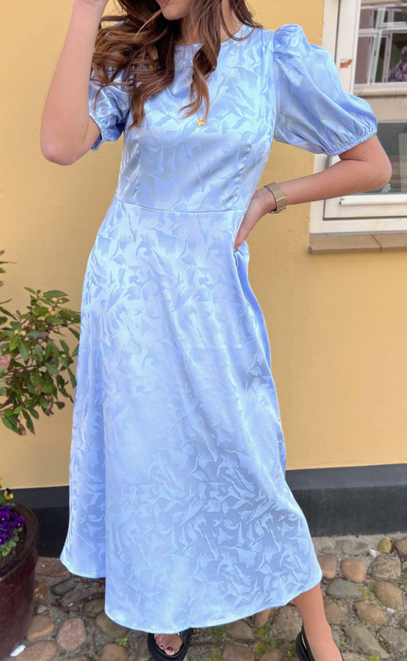 -view Kjole Gina Short Sleeve Light Blue
