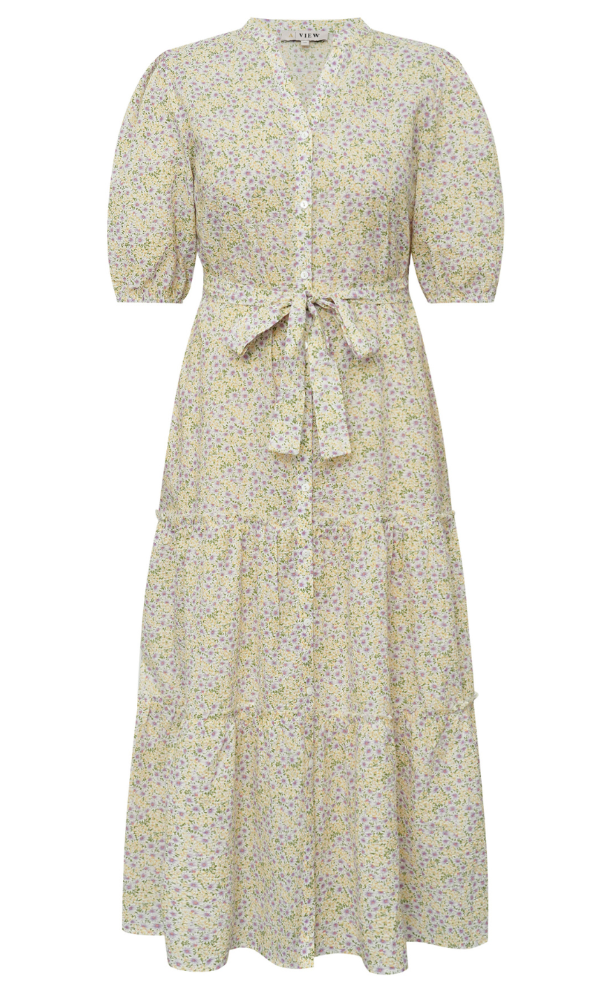 -view Kjole Kate -neck Lilac Yellow