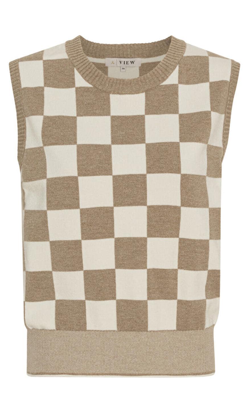 -view Vest Kiras Brown Check