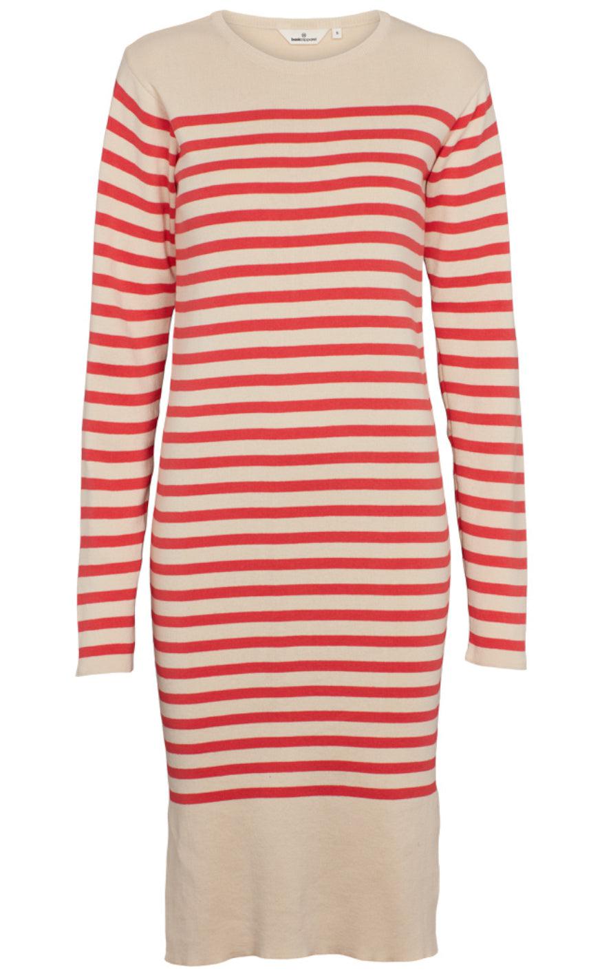 Basic Apparel Kjole Sailor Stripe Birch Cayenne