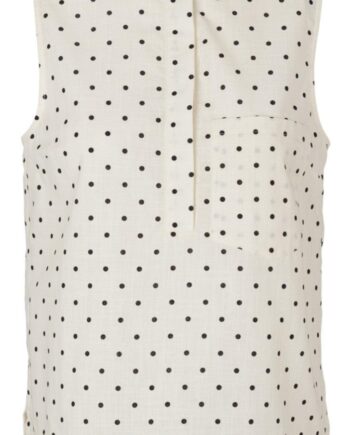 Basic Apparel Top Vicki Dot Off White Black