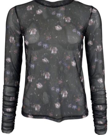 Black Colour Blouse Pisa Mesh Dark Tulip