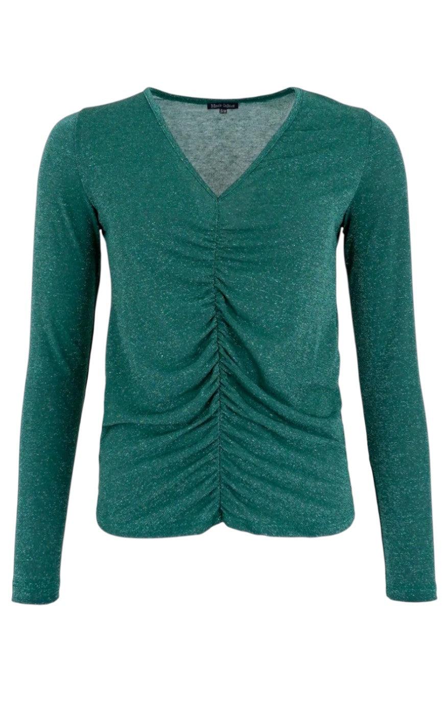 Black Colour Bluse Faye Dark Green