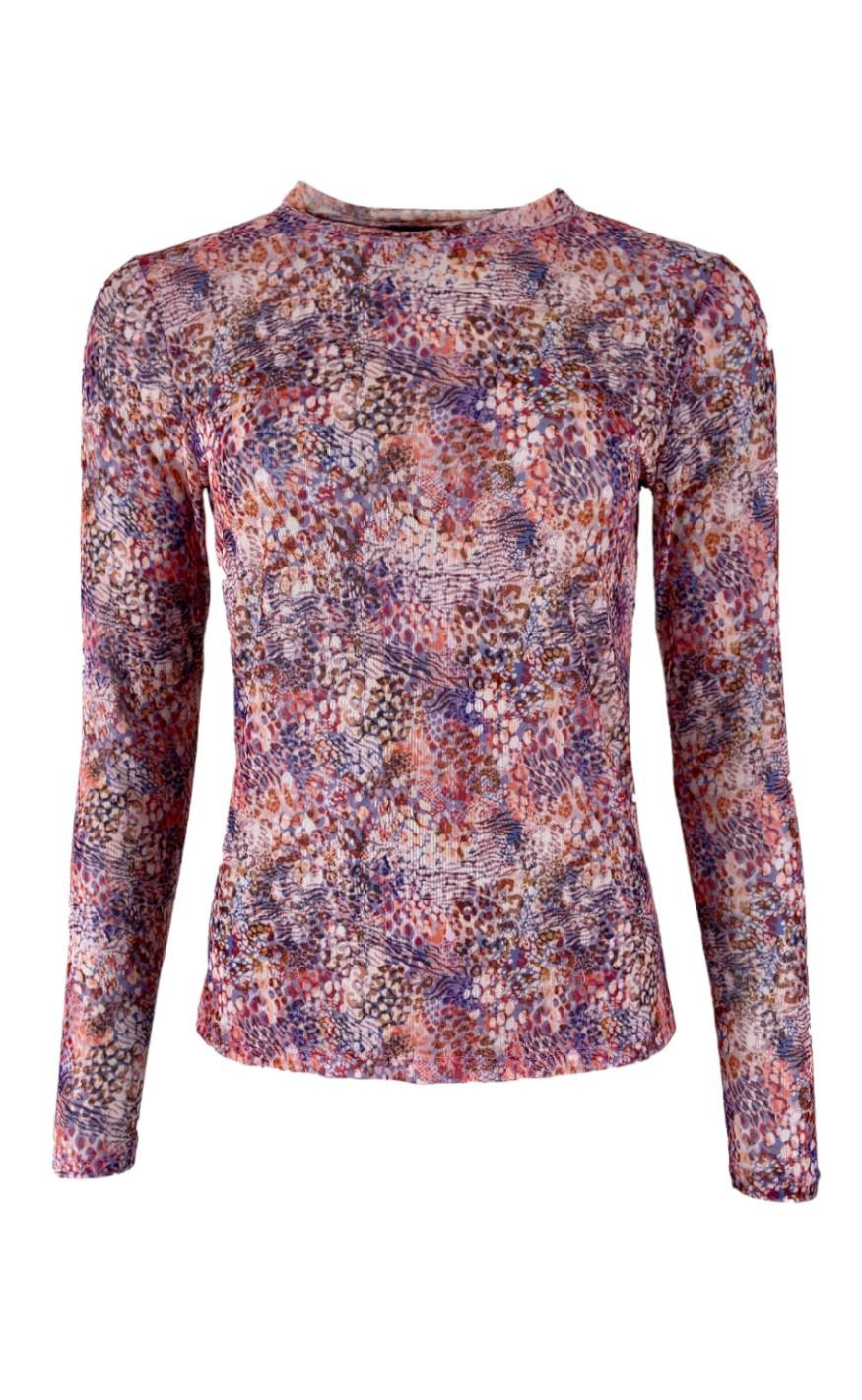 Black Colour Bluse Florence Mesh Fuchsia