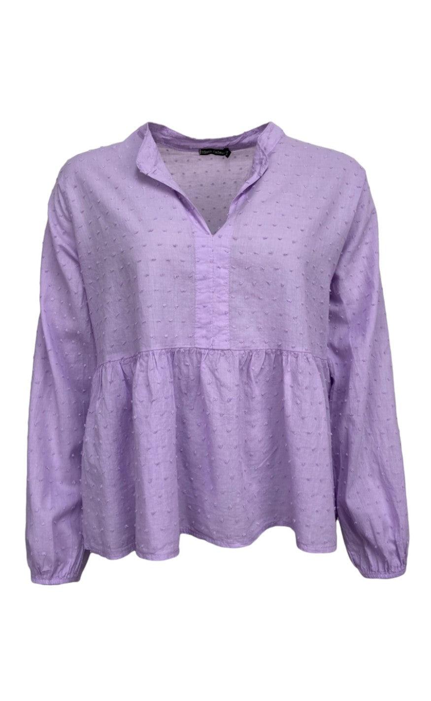Black Colour Bluse Frigg Cotton Lavender