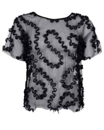 Black Colour Bluse Swirl Black