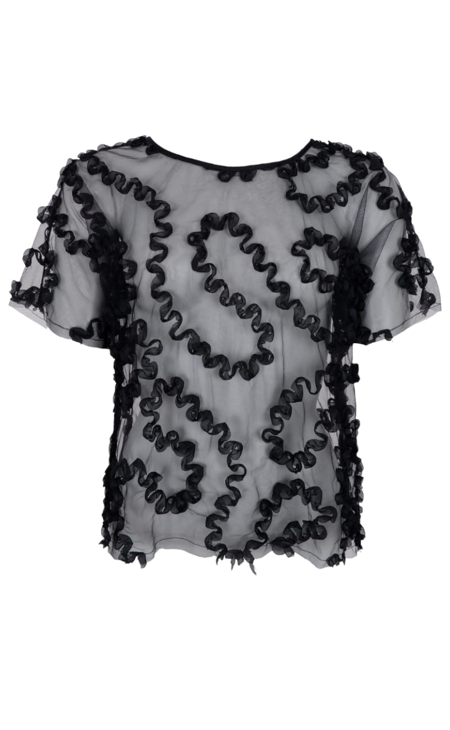 Black Colour Bluse Swirl Black