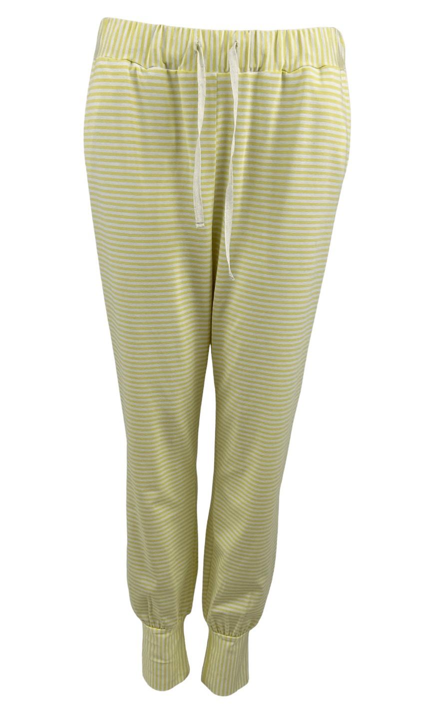 Black Colour Bukser Polly Jersey Striped Yellow