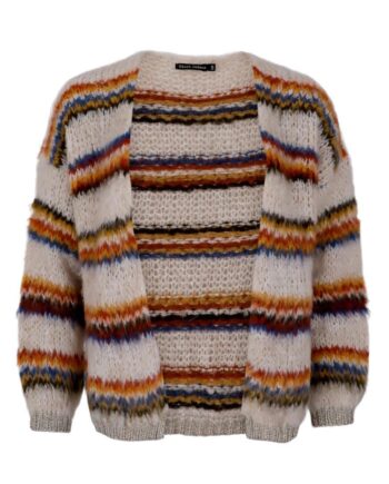 Black Colour Cardigan Cayenne Creme