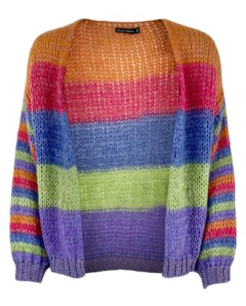 Black Colour Cardigan Fallon Multi Striped