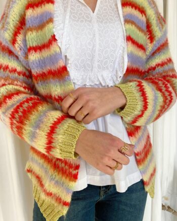 Black Colour Cardigan Tuula Striped Pastel
