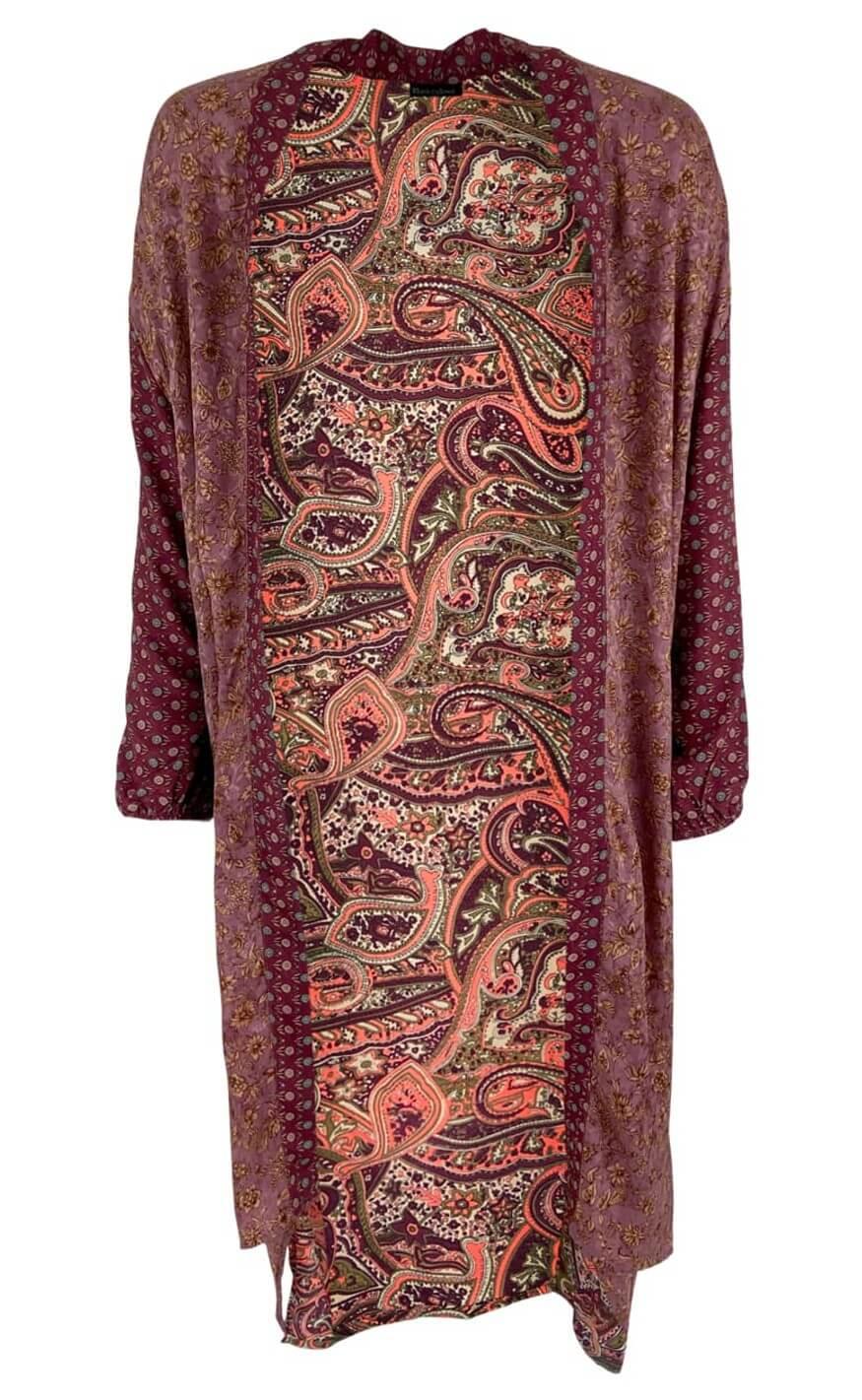 Black Colour Kimono Luna Multi Poetry Rose