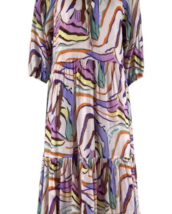 Black Colour Kjole Abella  Graphic Boho Purple Graphic