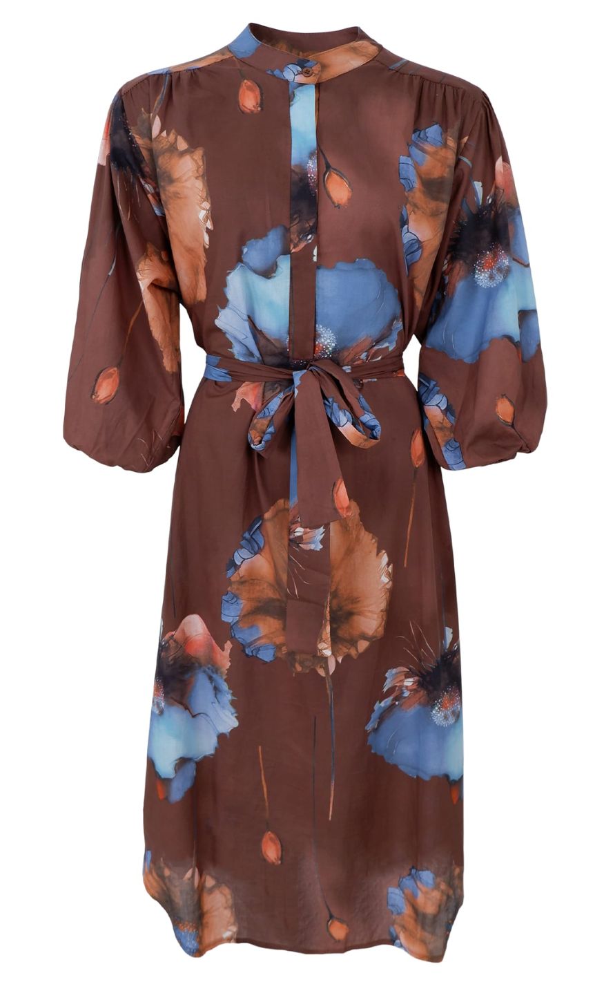 Black Colour Kjole Celine Coffee Flower