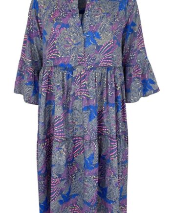 Black Colour Kjole Luna Boho Short Blue Fan