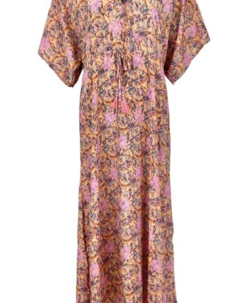 Black Colour Kjole Luna Long  -neck Pastel Peach