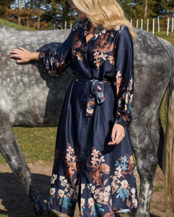 Black Colour Kjole Zendaya Navy Flower
