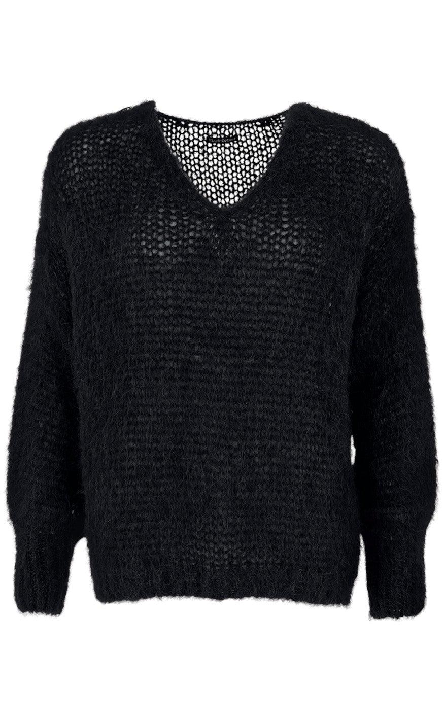Black Colour Knitted Jumper Simona Black