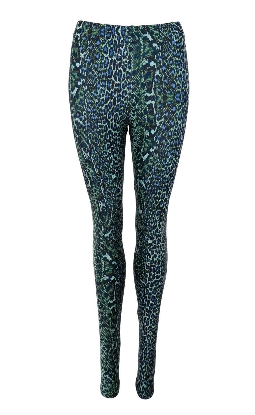 Black Colour Leggings Robyn Green Snake