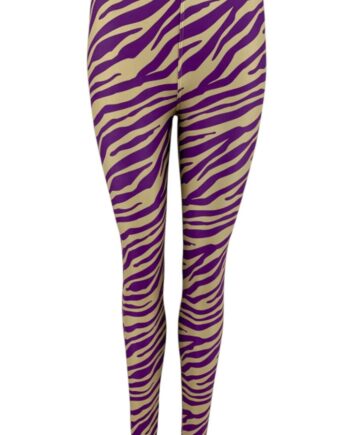 Black Colour Leggings Zen Zebra Purple