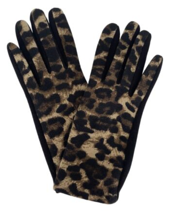 Black Colour Leo Gloves Khaki Brown