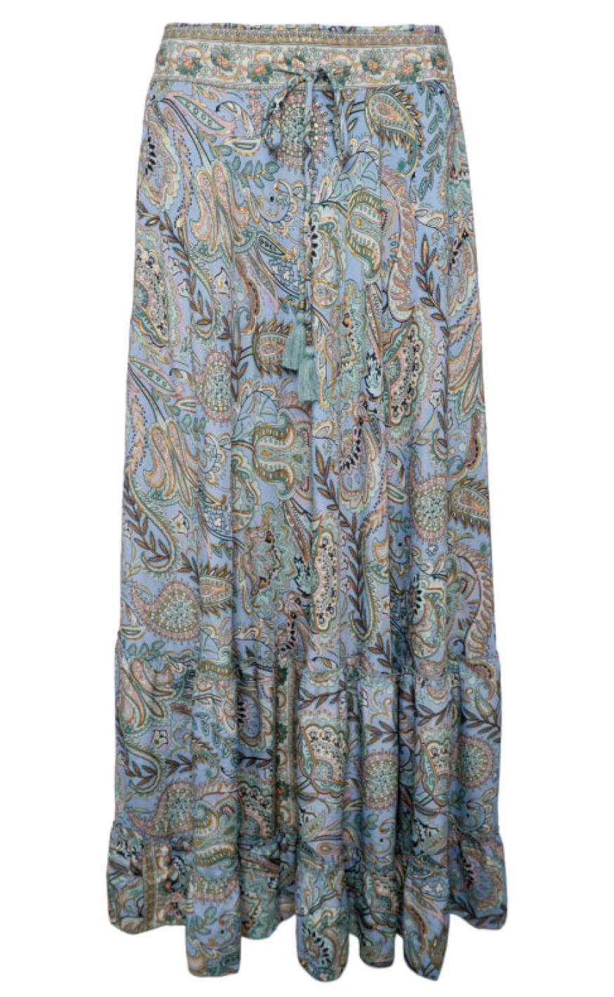 Black Colour Nederdel Luna Maxi Frill Blue Garden
