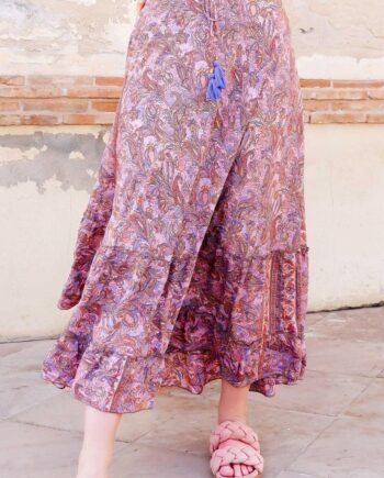 Black Colour Nederdel Luna Maxi Frill Blush Tropic