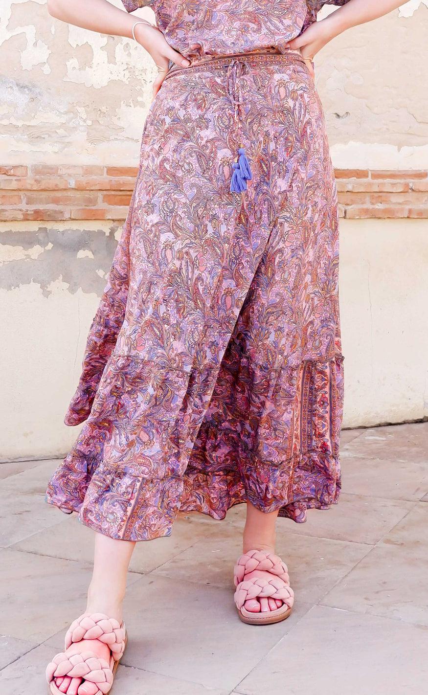 Black Colour Nederdel Luna Maxi Frill Blush Tropic