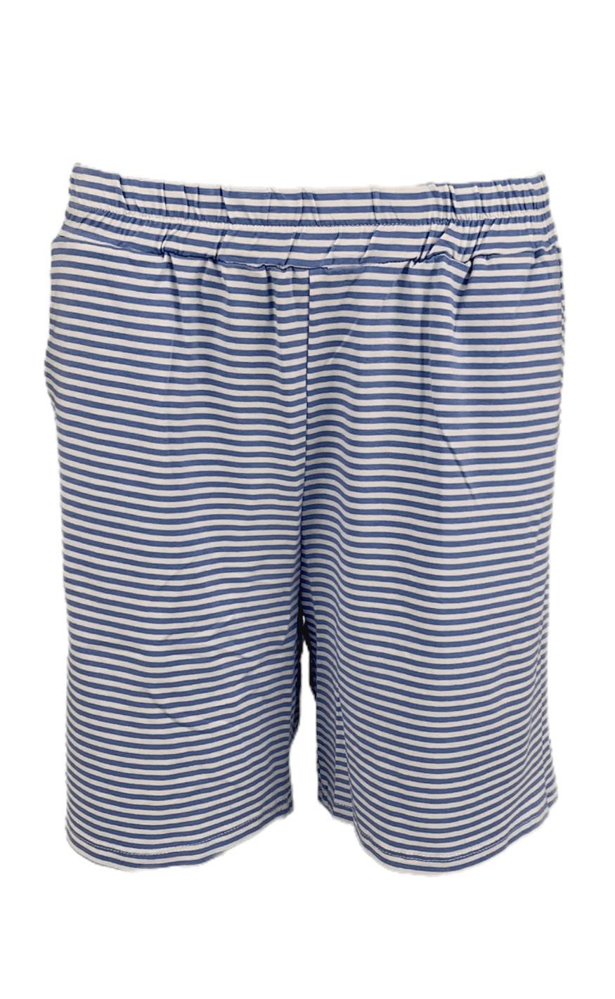Black Colour Shorts Polly Jersey Striped Blue