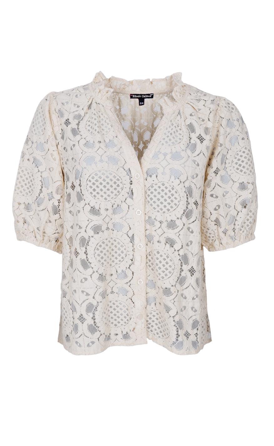 Black Colour Skjorte Sisi Lace Creme