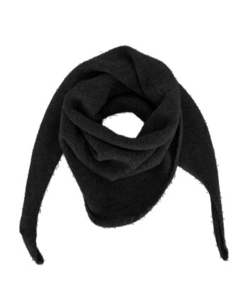 Black Colour Strikket Tørklæde Triangle Black