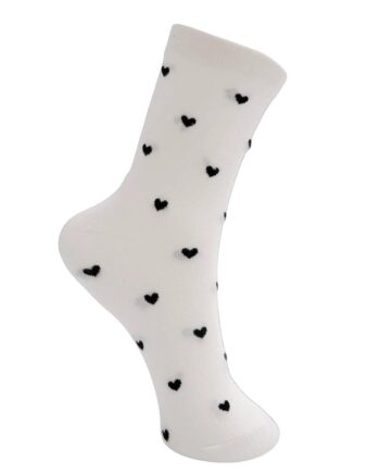 Black Colour Strømper Love White    Black