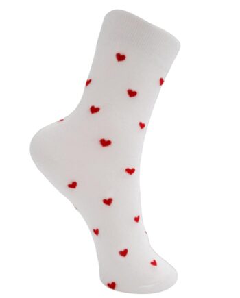 Black Colour Strømper Love White    Red