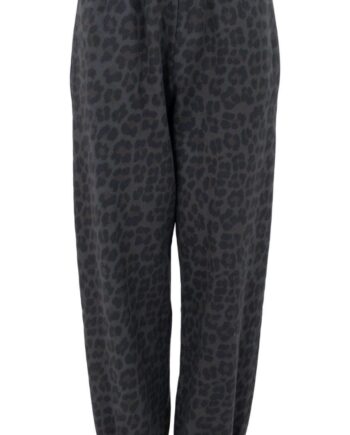 Black Colour Sweatpants Zelda Grey Leopard
