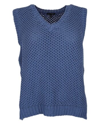 Black Colour Vest Faida Knit Blue
