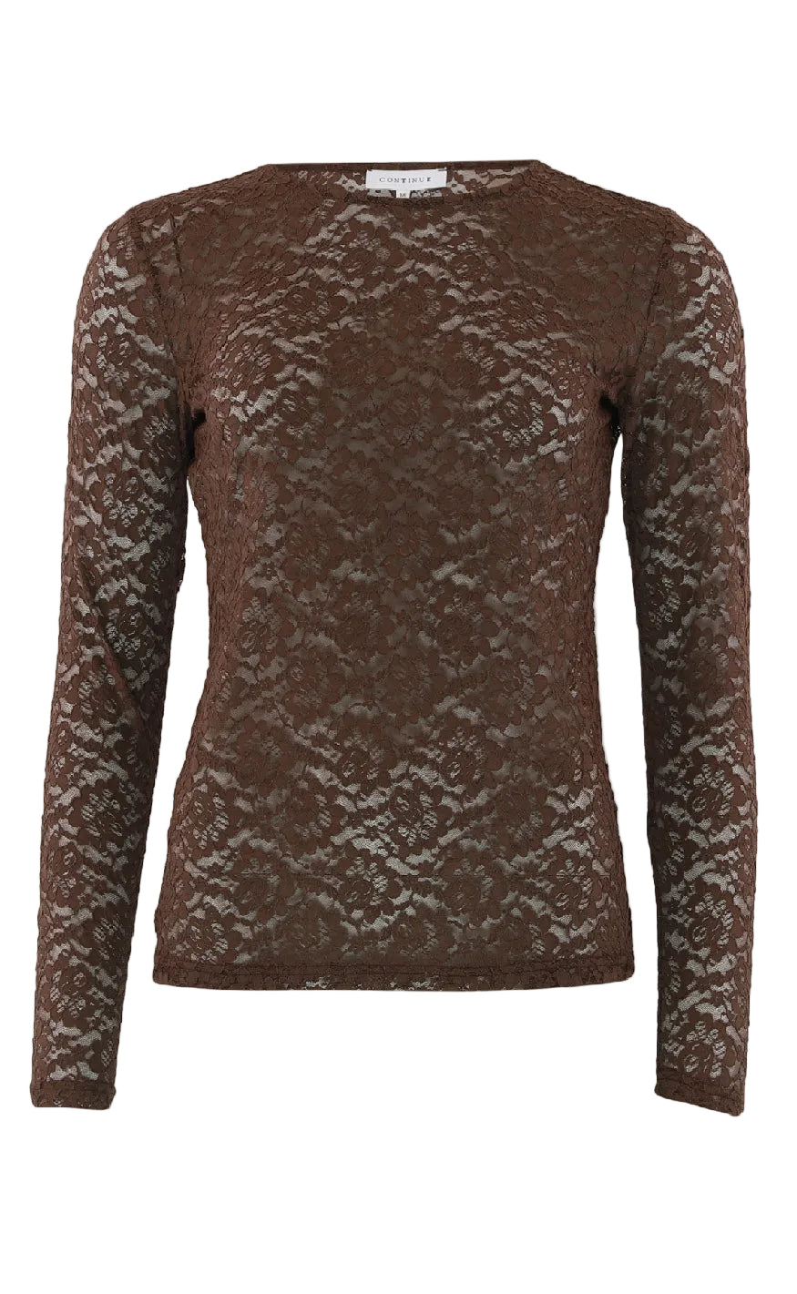 Continue Bluse Alberte Lace Brown