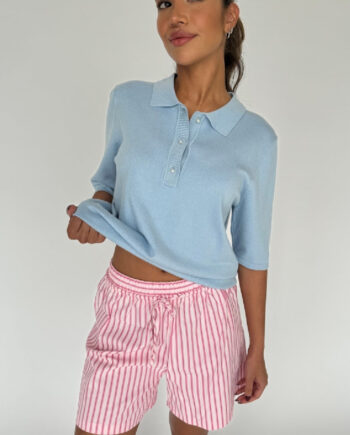 Continue Bluse Diane Polo Light Blue